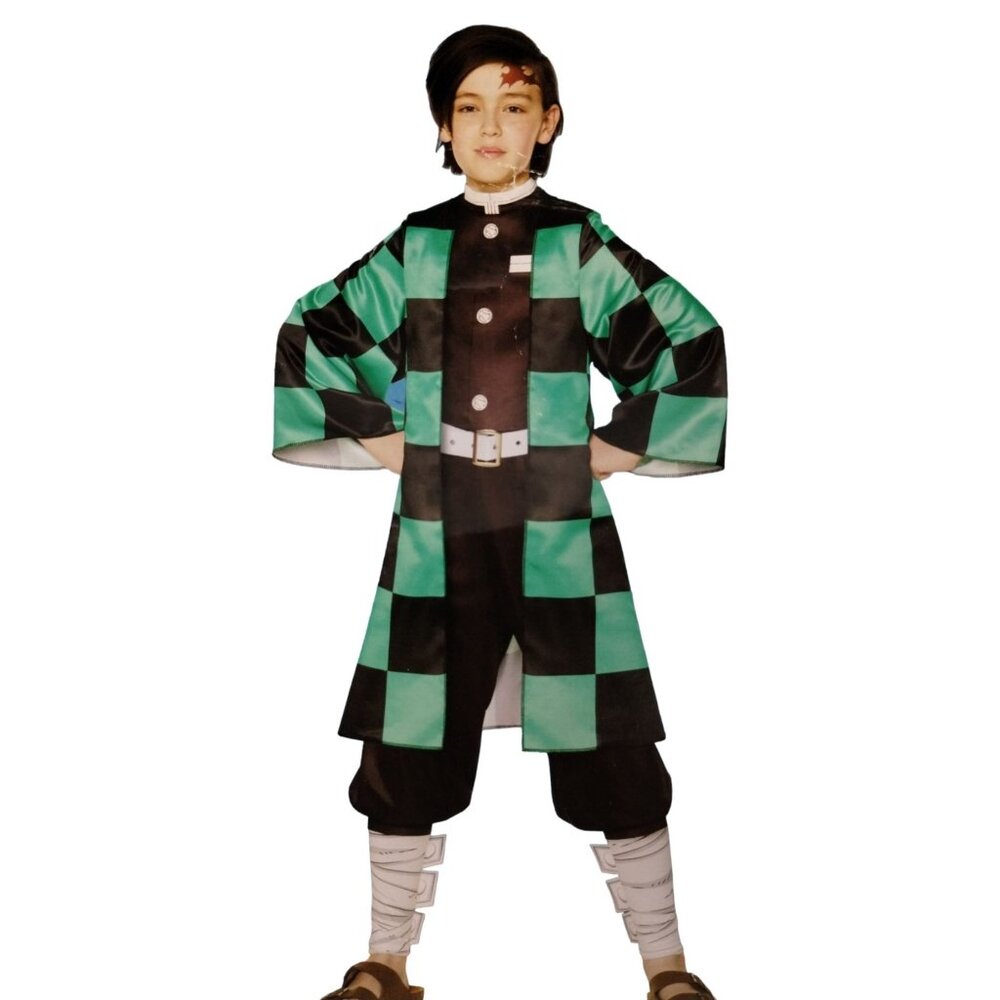 InSpirit Designs Boys M (8) Demon Slayer Tanjiro Jumpsuit and Belt Costume